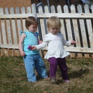 sq- brain based parenting - toddlers work outdoors together